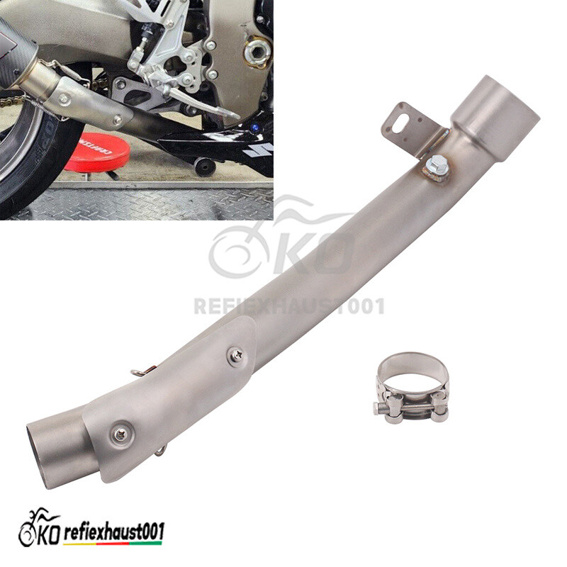 For Suzuki GSXR1000 2009-2011 Middle Exhaust Link Pipe Connect Tube Slip On 51mm