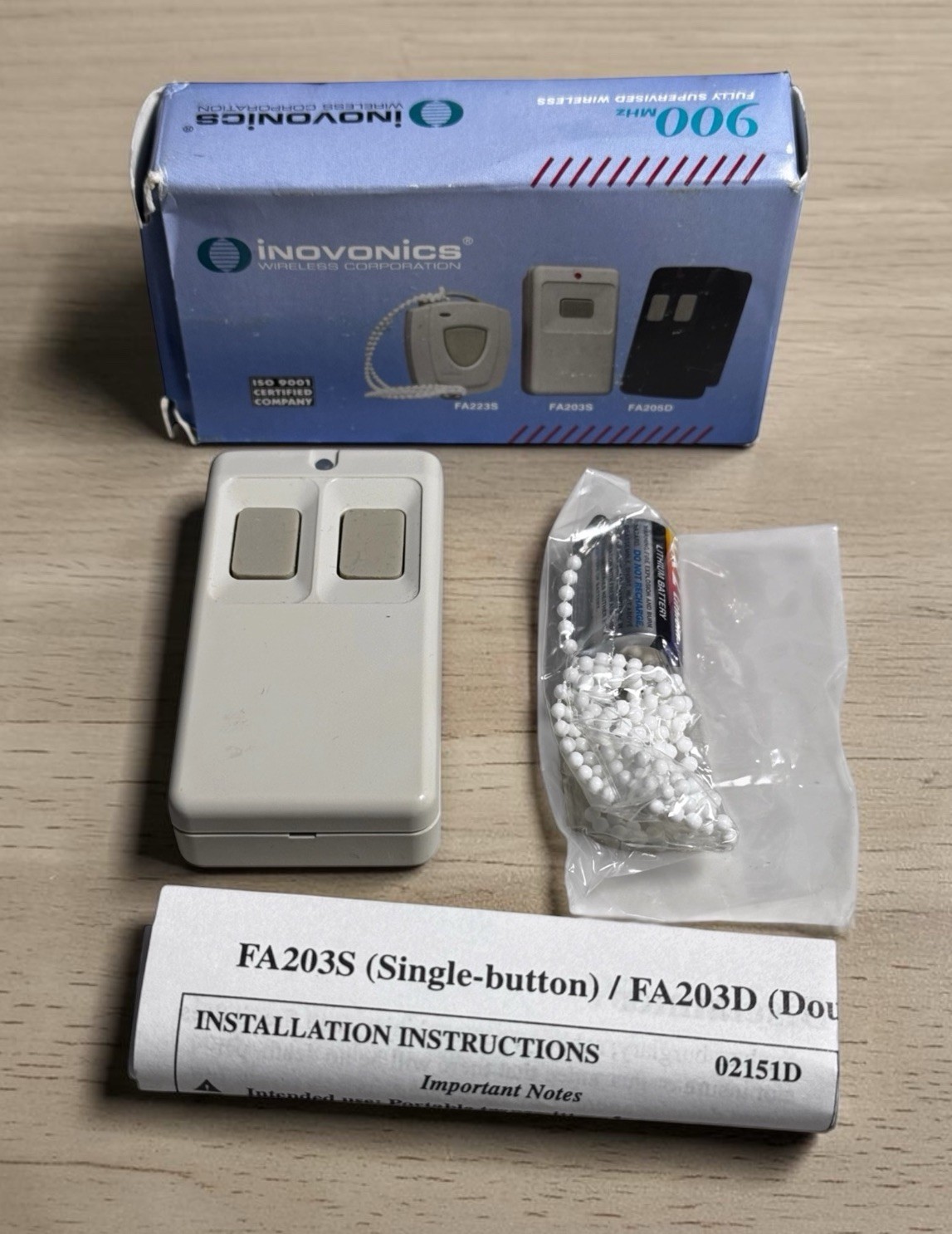 Inovonics FA203D Wireless Double Button Transmitter 900MHz New Open Box