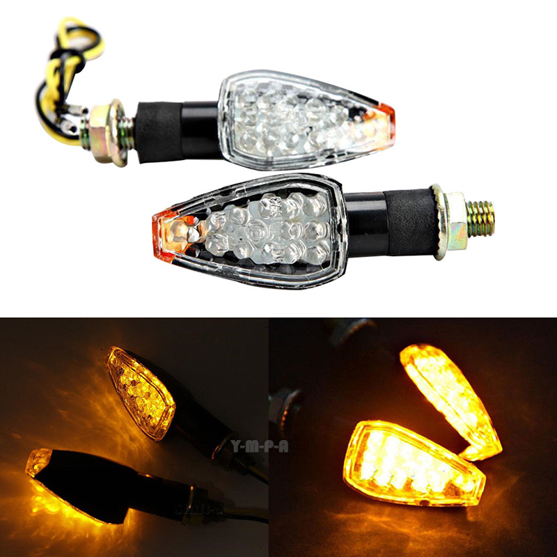 2x Amber LED Turn Signal Dual Motorcycle Sport Dirt Bike Supermoto Blinker Light