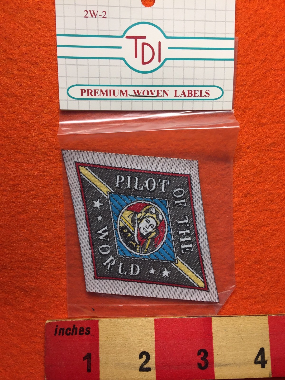 Airplane PILOT OF THE WORLD WOVEN LABEL ( Patch - Ish ) Sew-on 66WB