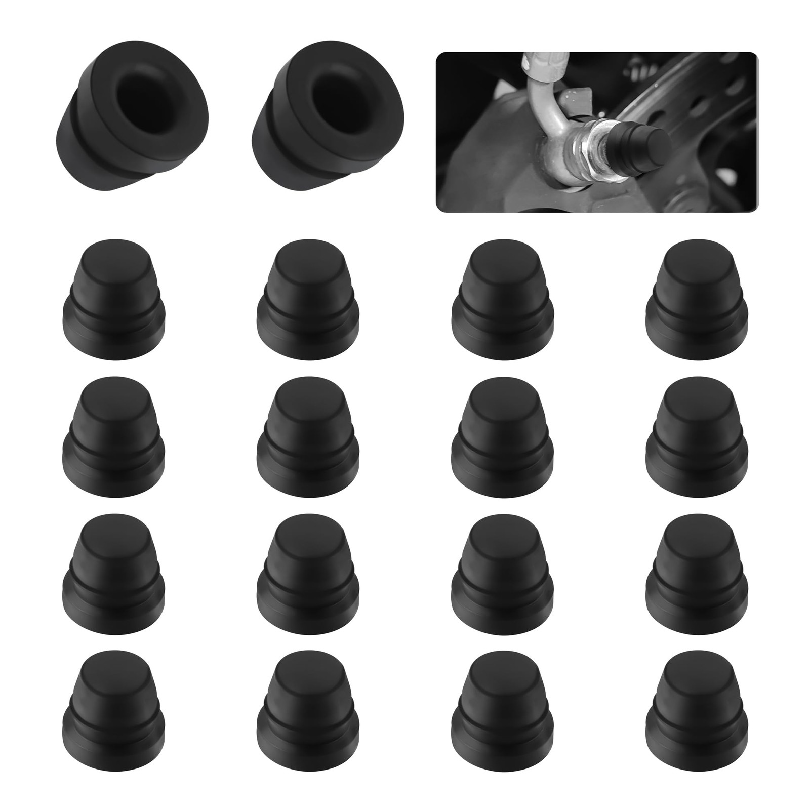 18PCS Car Disc Brake Bleeder Caps,Waterproof Dustproof Rubber Grease Fitting ...