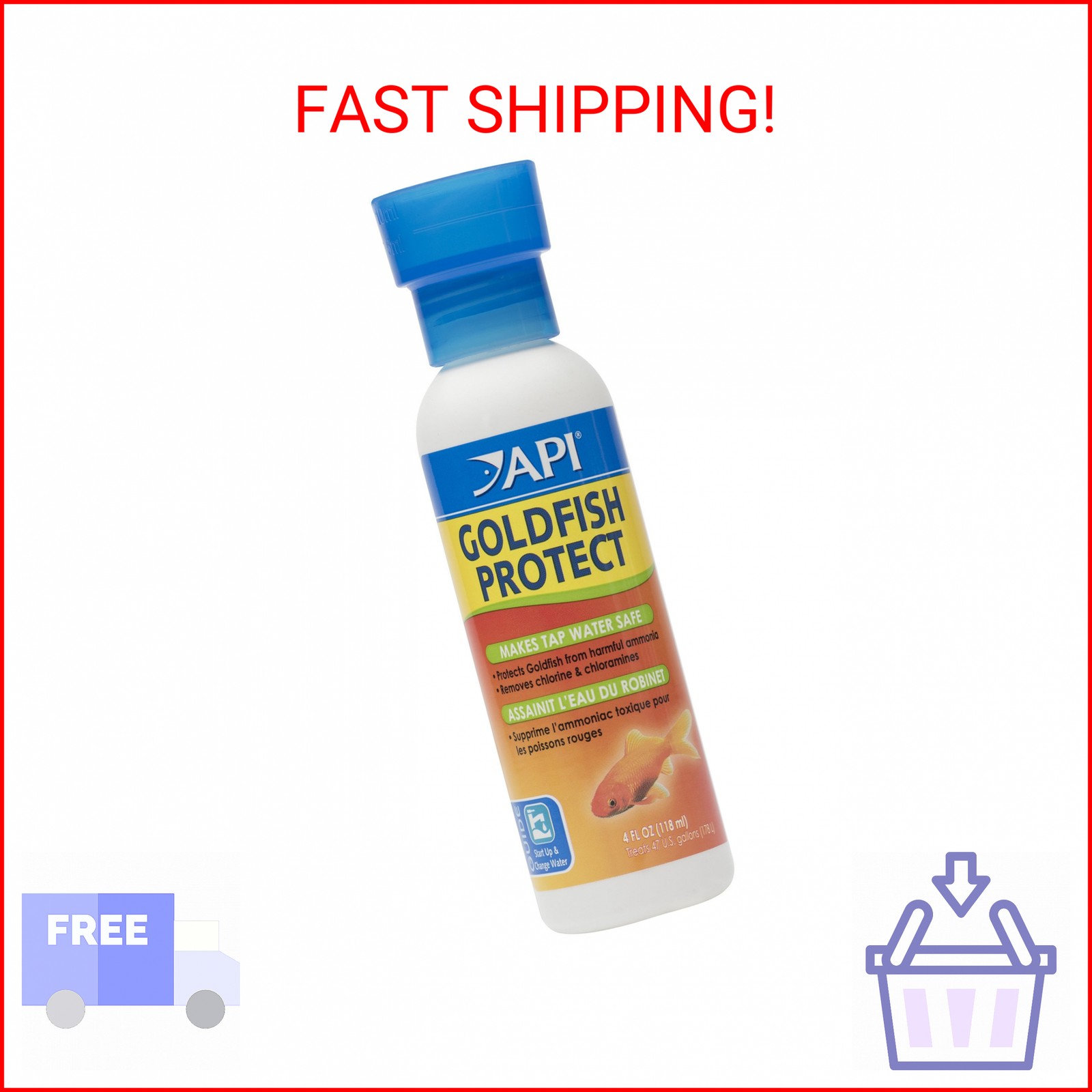 API GOLDFISH PROTECT Aquarium Water Conditioner 4-Ounce Bottle