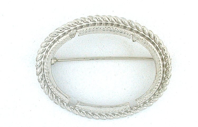 30x22 30MM x 22MM PRONG CABOCHON CAB GEM SILVER COLOR PIN BROOCH MOUNTING CF297