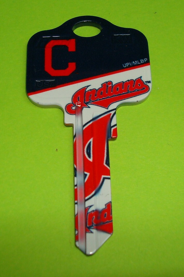 MLB CLEVELAND INDIANS C  House Key Blank for Kwikset KW1 KW10 KW11