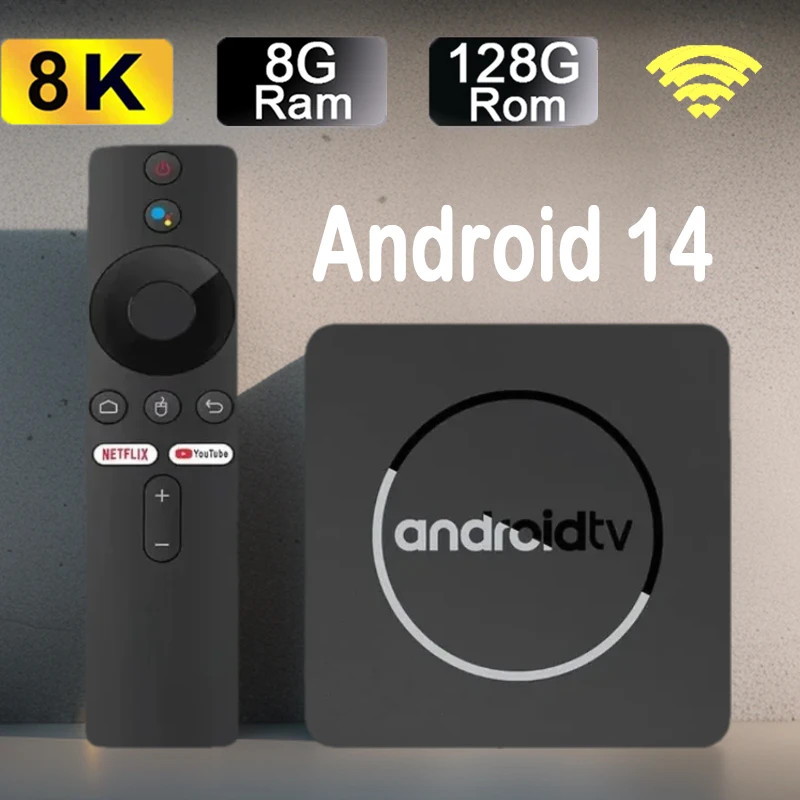 Q10 Android 14 TV Box 8K HDR10+ Allwinner H313 8GB+128GB Dual WiFi BT5.0