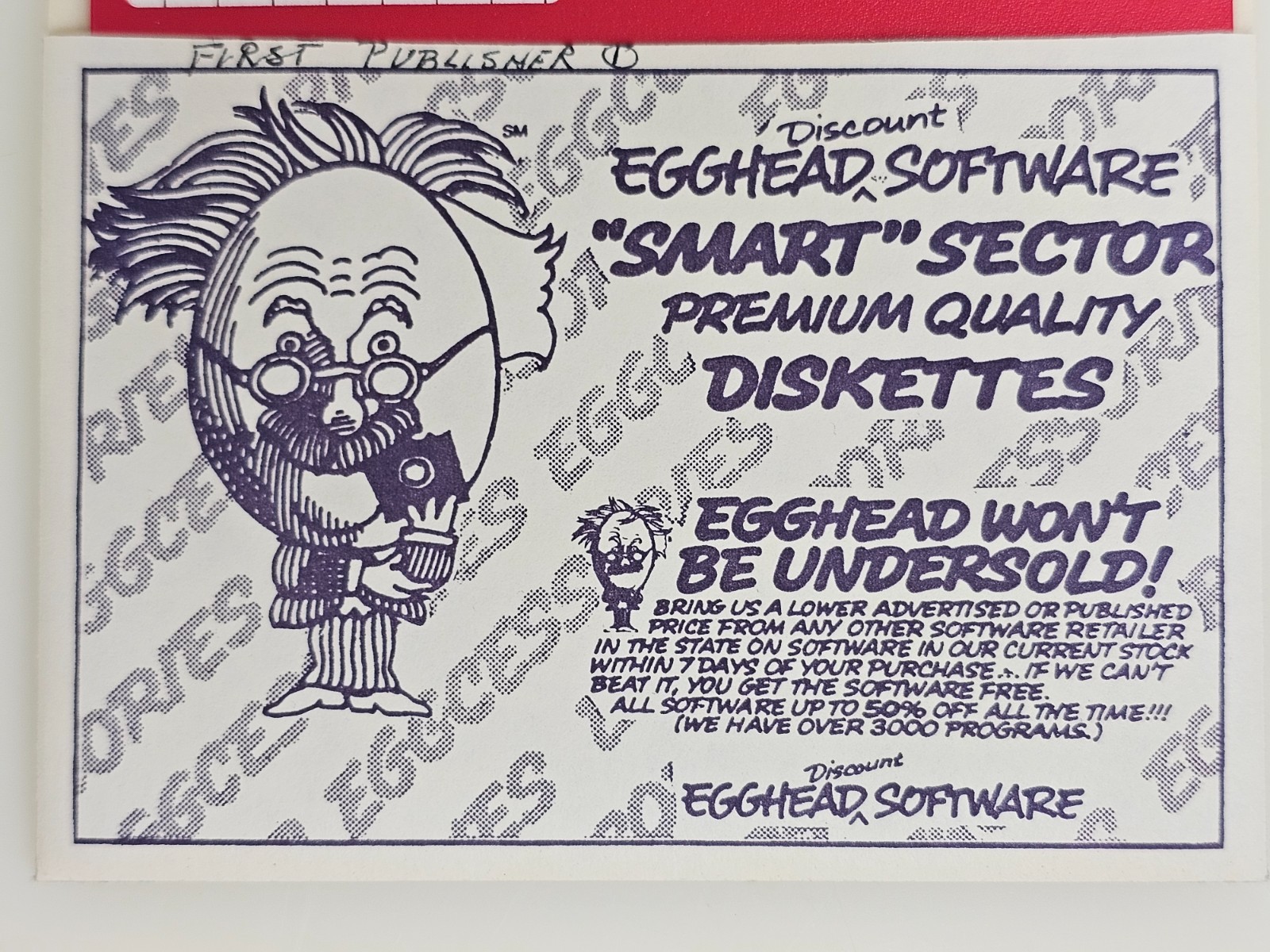 Red Egghead Discount Software Smart Sector Floppy Disk Diskette