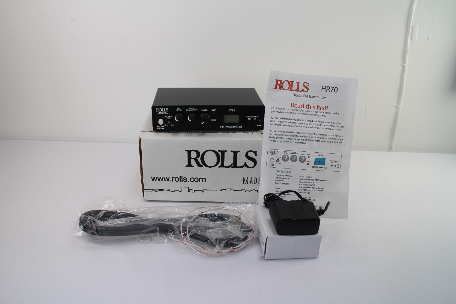 ROLLS HR70 Digital FM Transmitter Broadcast Audio Interface NEW Open Box