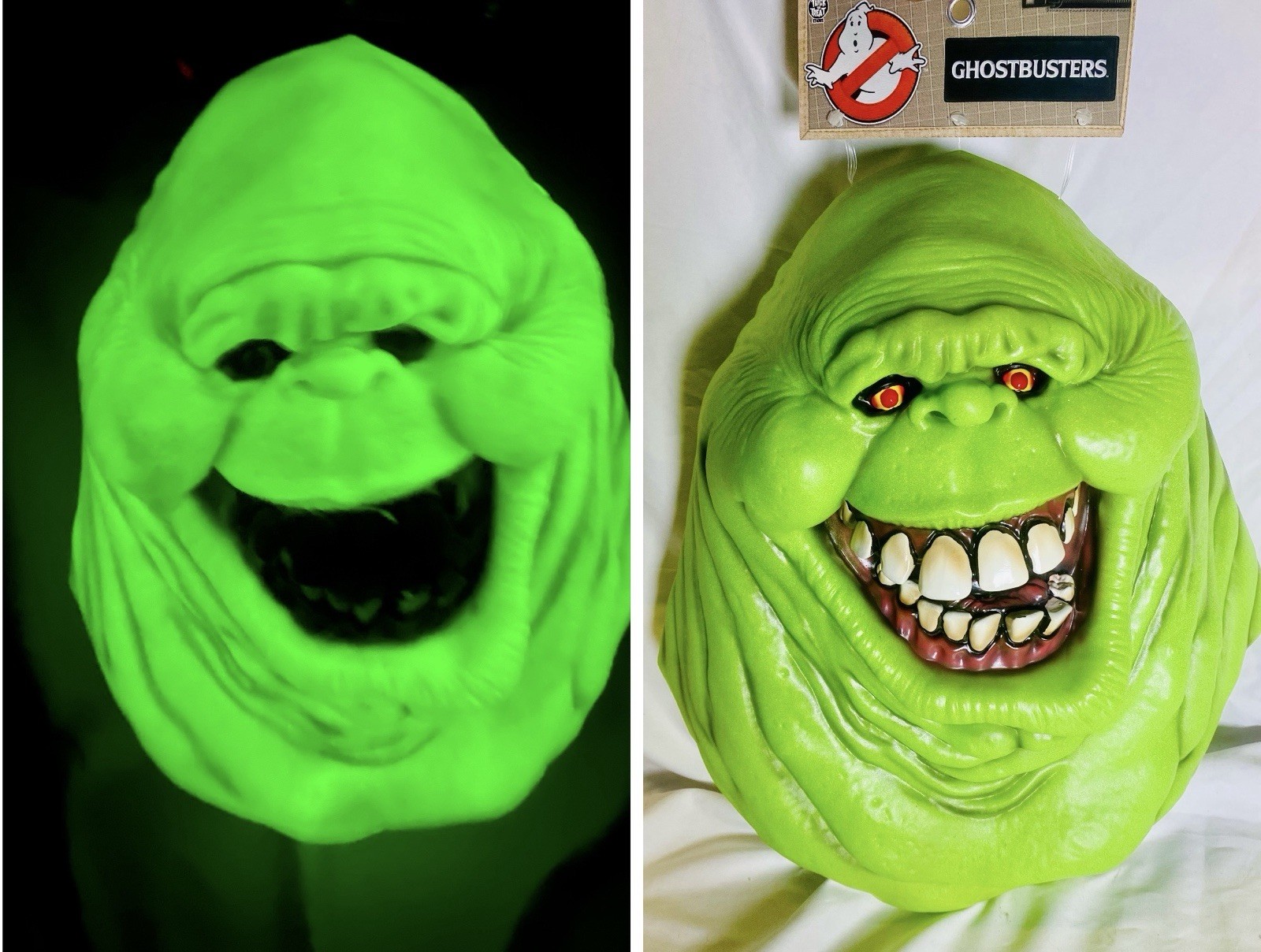 NEW MASSIVE 18” Glow In The Dark SLIMER Ghostbusters Halloween Mask Trick Treat