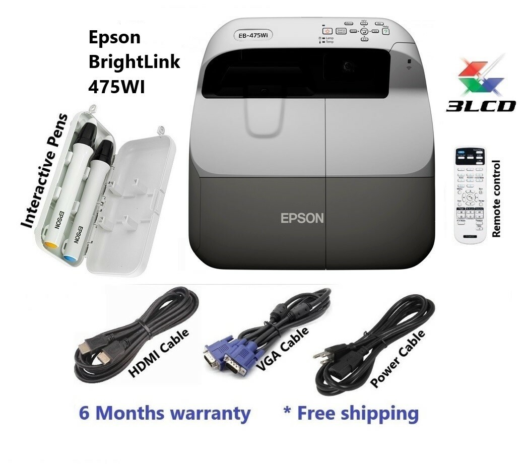Epson BrightLink 475Wi Interactive WXGA 3LCD Projector (6 month warranty!!)