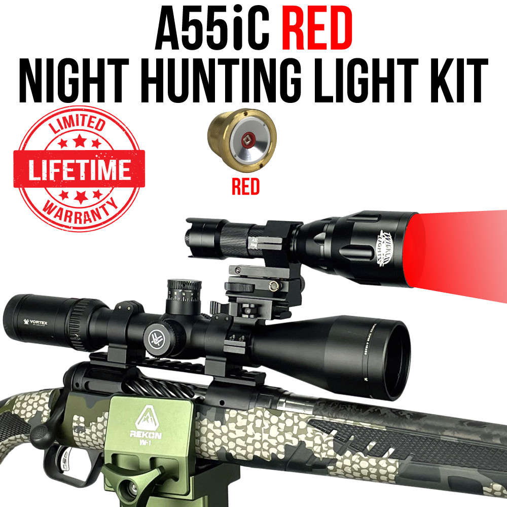 Wicked Lights A55iC RED Night Hunting Light Kit for Coyotes, Hogs, Foxes W2060
