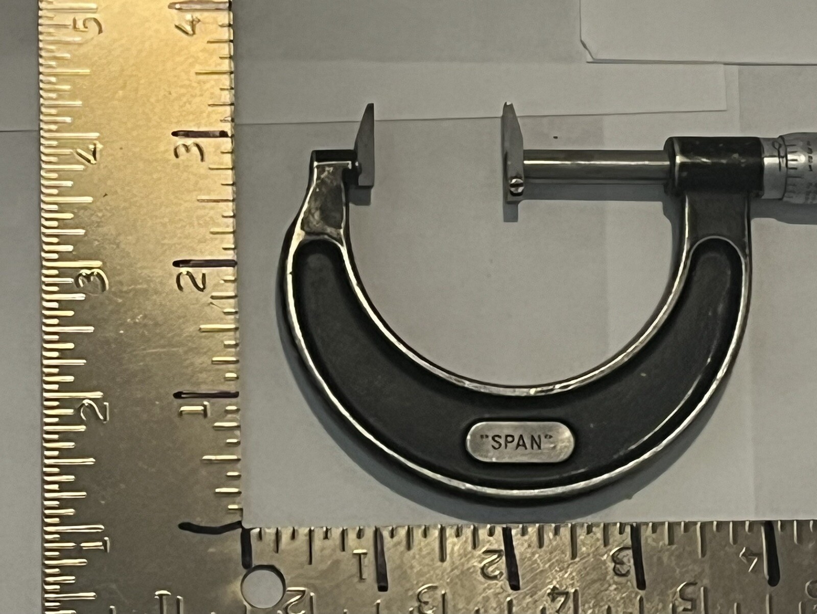 Starrett Micrometer 1-2" Gear Cutting Span Custom Made