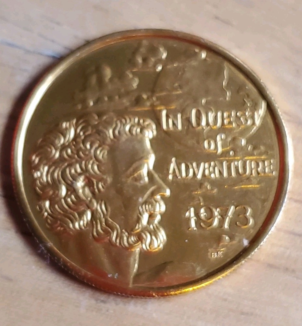 NEW ORLEANS MARDI GRAS COIN KREWE OF HERCULES IN QUEST ADVENTURE 1973 DOUBLOON