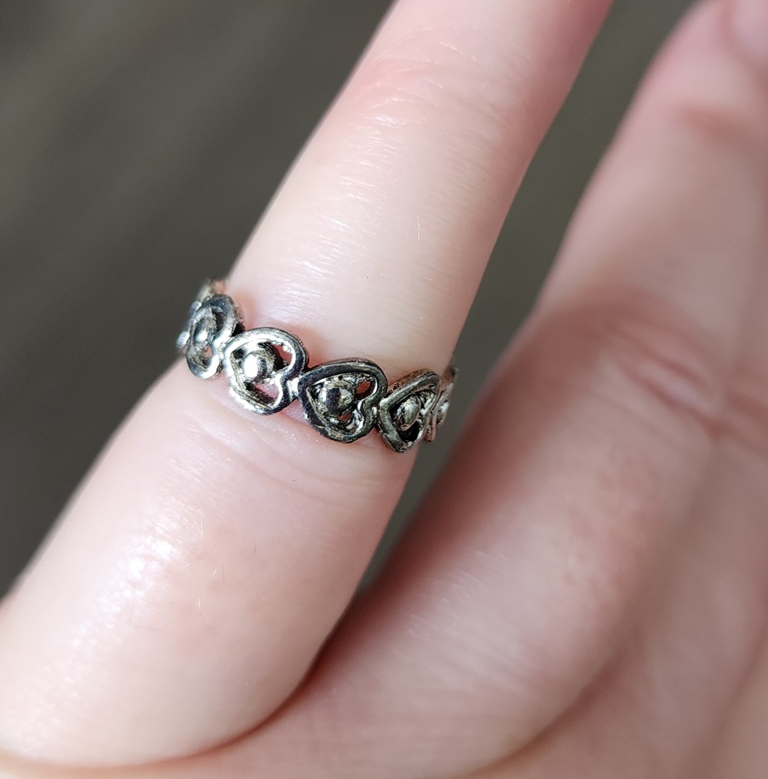 Silver Tone Hearts Toe Ring Size 4