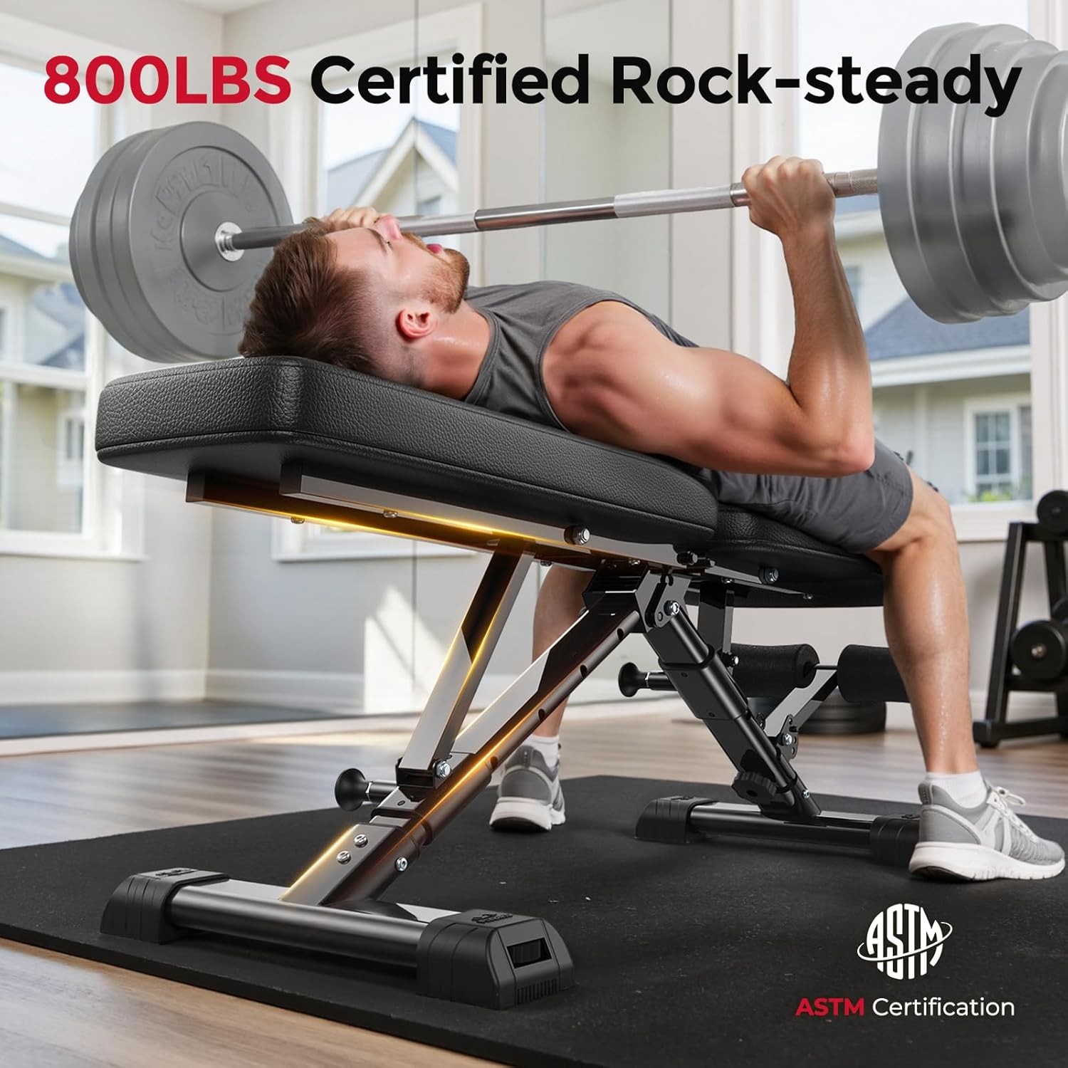 FLYBIRD Adjustable Weight Bench, Foldable