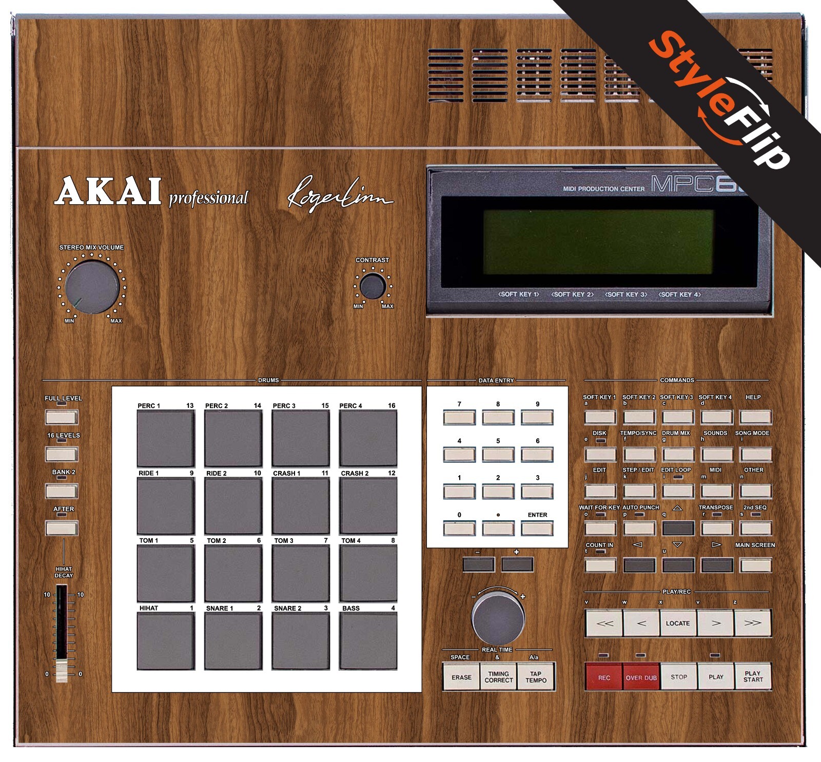 Akai MPC-60 Skin | Wood #2 | Protective Decal | StyleFlip Skins