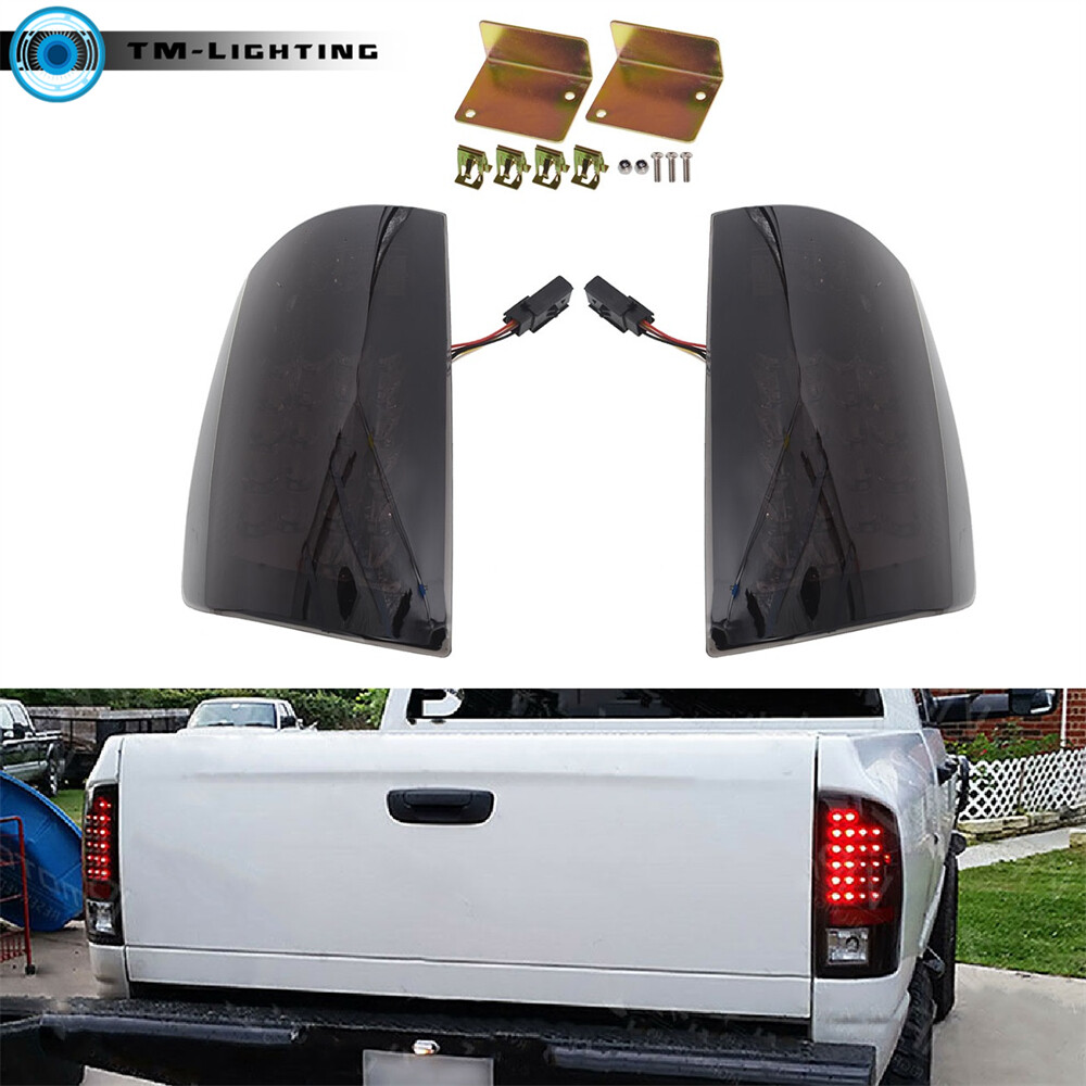 For Dodge Ram 1500 2500 3500 2002-2006 LH&RH Smoked LED Tail Lights Brake Lamps