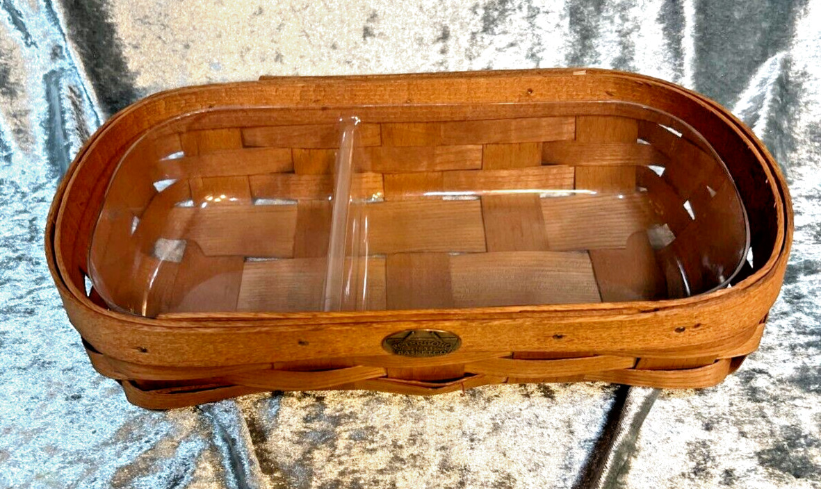Handwoven Appalachian Ash Table Top Storage Basket with Removable Plastic Liner