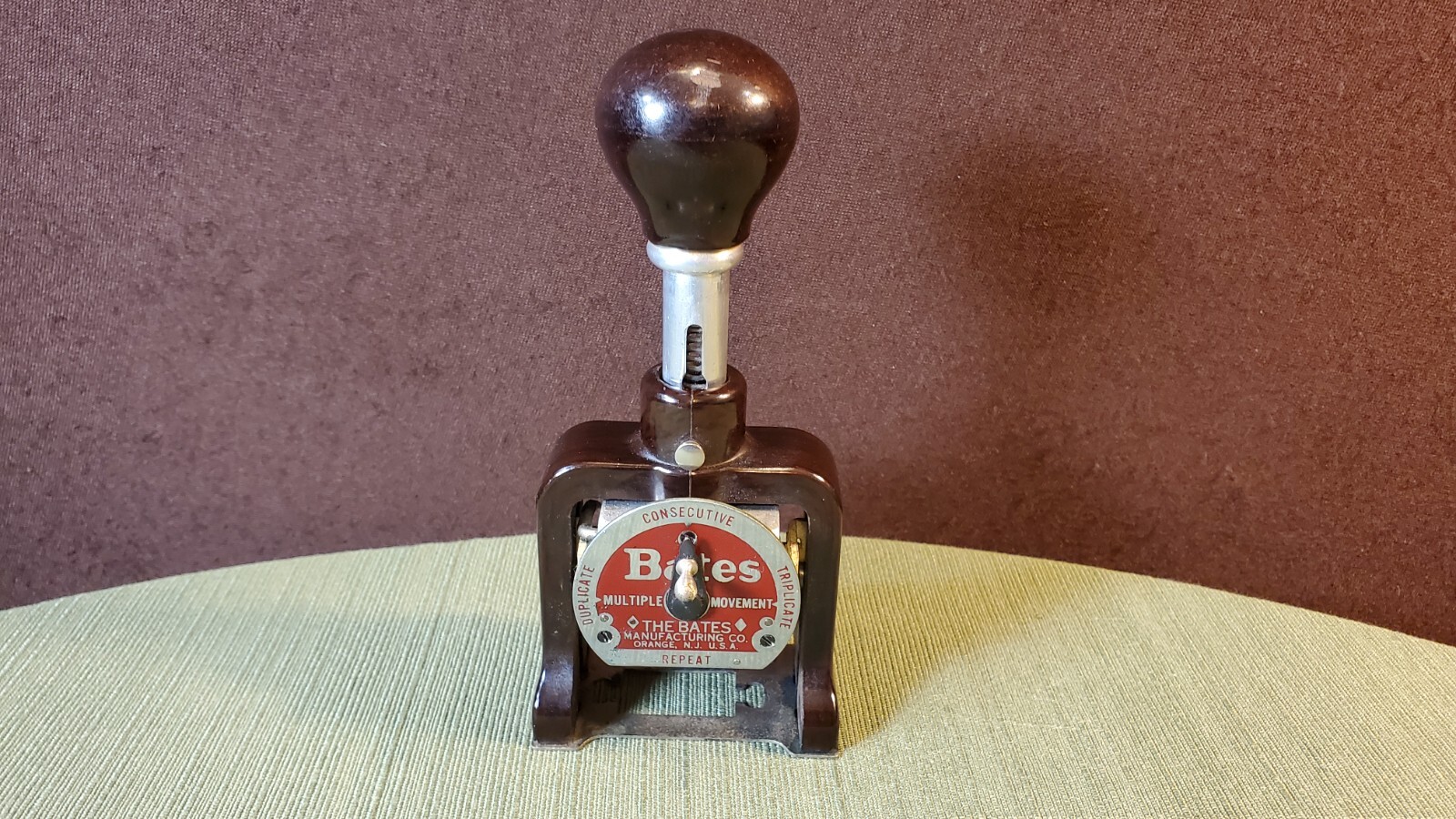 Bates Manufacturing Co. USA Vintage 6 Wheel Style E Hand Held Numbering Machine