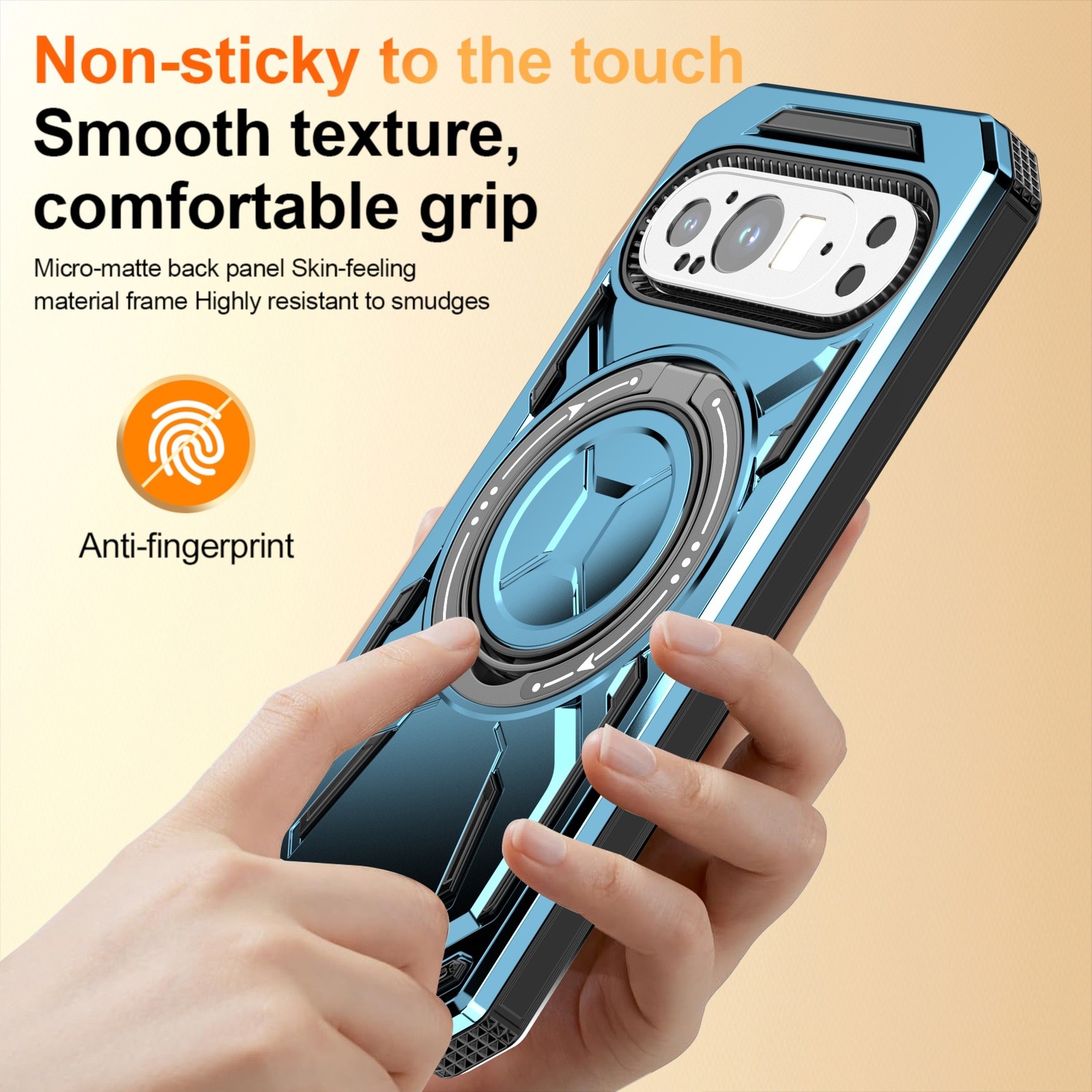 For Google Pixel 9/9 Pro/9 Pro XL Shockproof Ring Stand Hard Back Rugged Case