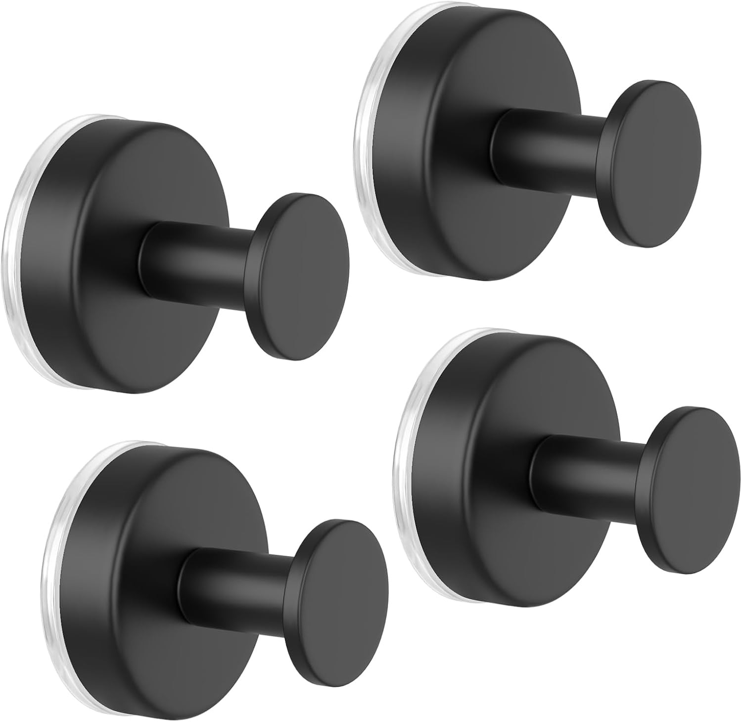 4-Pack Heavy Duty Suction Cup Hooks for Shower - Strong Vacuum Black Hooks for