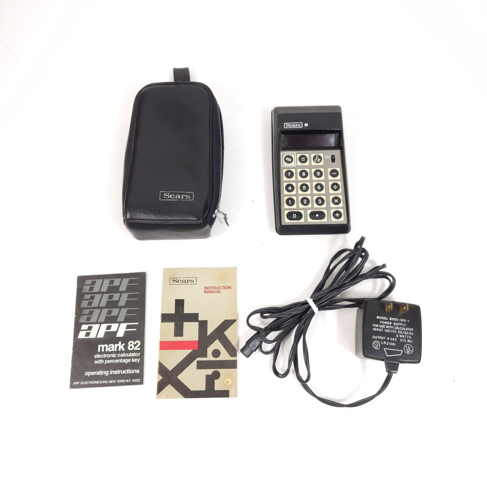 Sears 8 Pocket Calculator 728.58862 With Case Charger Manual Parts Or Repair