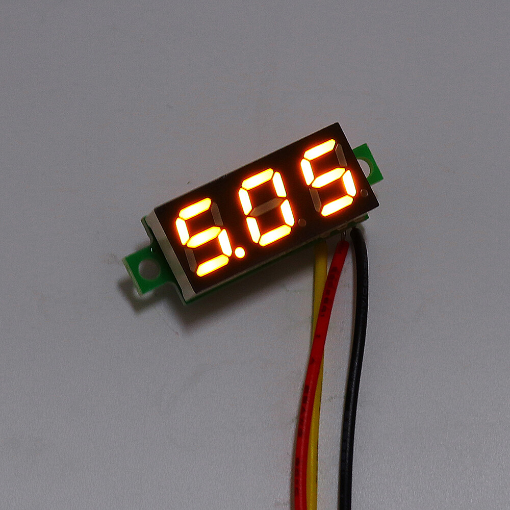 0.28 Inch Two-wire 2.5-30V Digital Green Display DC Voltmeter Adjustable Voltage