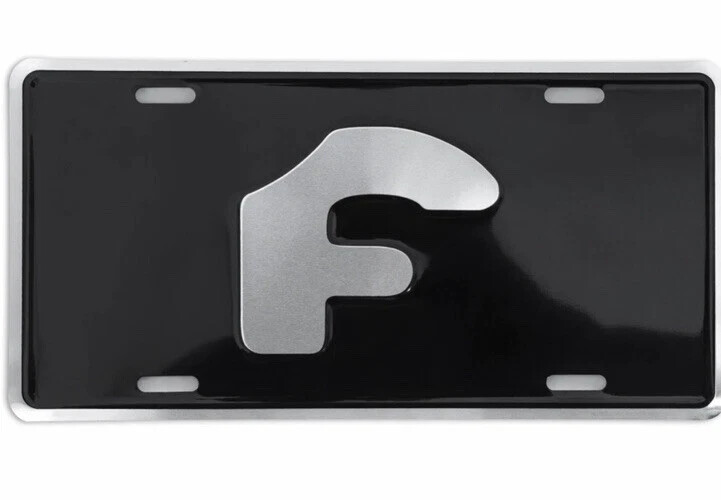 Forgiato Front License Plate Black F Logo Rims / Wheels Brand 100 % Authentic