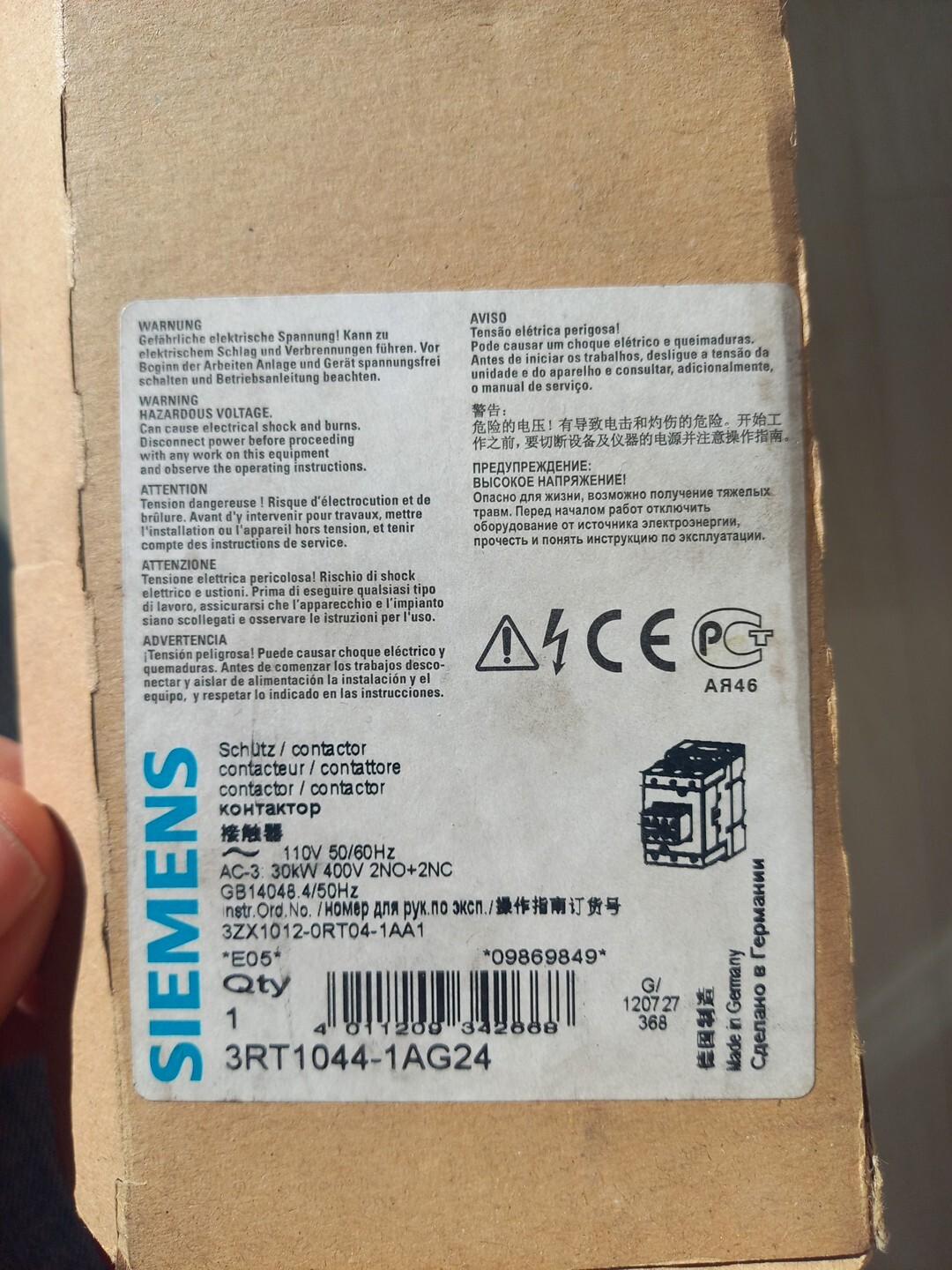 1PC New Siemens 3RT1044-1AG24 Contactor Free Shipping 3RT10441AG24