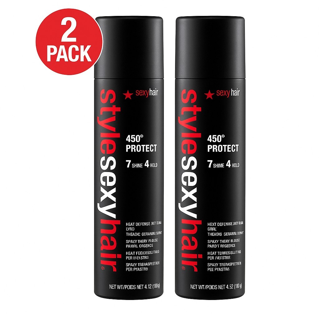 Style Sexy Hair 450 protect 7 Shine 4 Hold Heat Defense Spay 4.1 Oz (2 Pack)