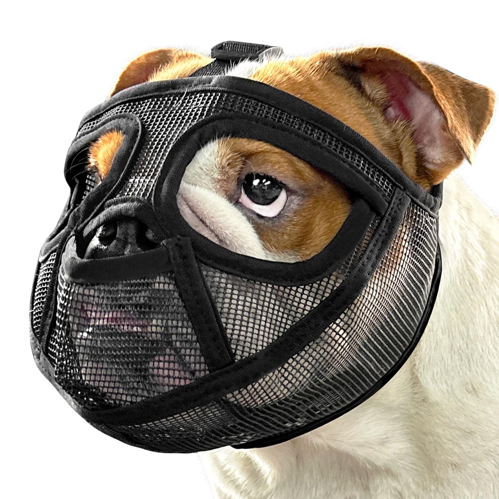 Short Snout Dog Muzzle French Bulldog Full Pant Design Prevent Eating Biting