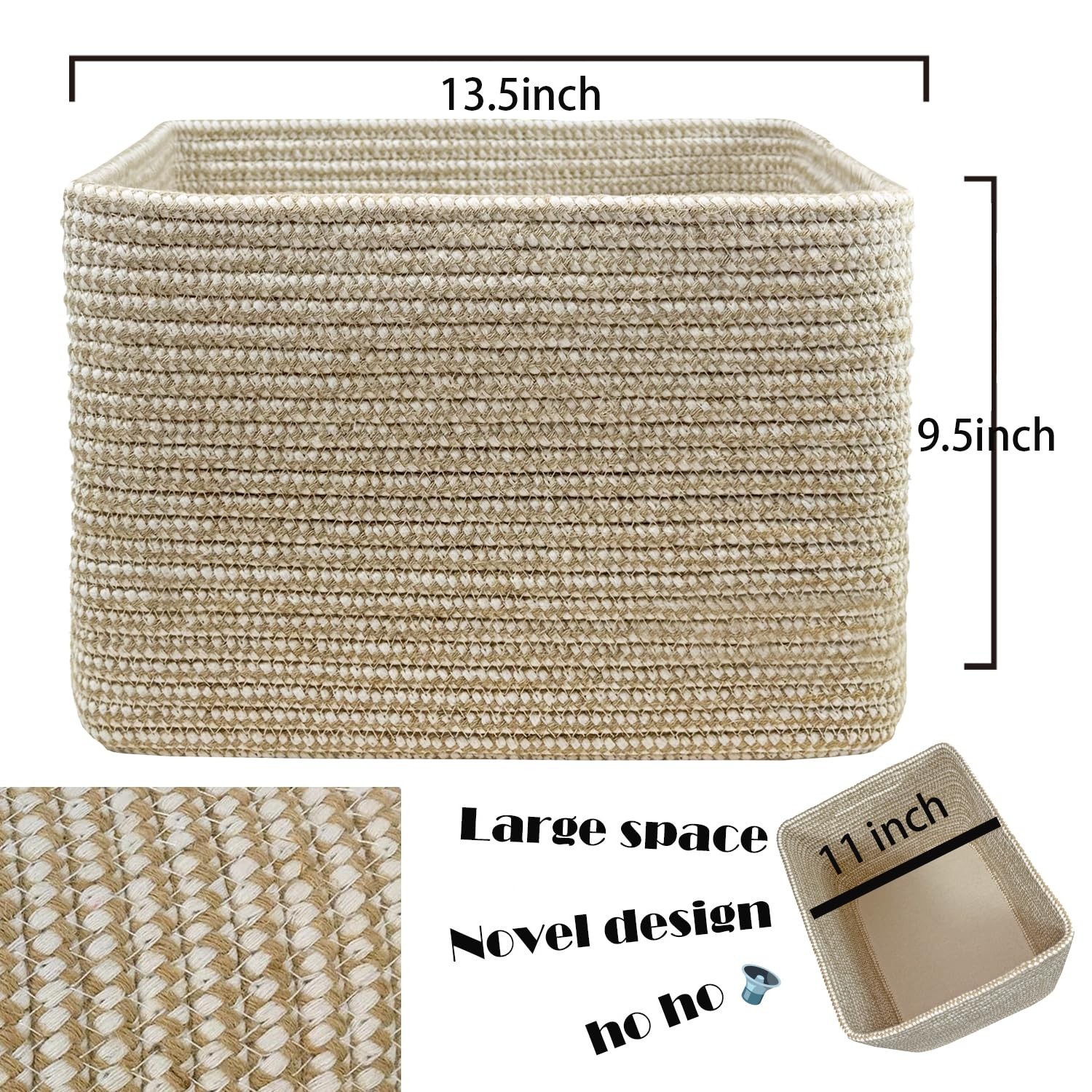3Pack Small Woven Cotton Rope Basket for Organizing, Gift Baskets for Handles...