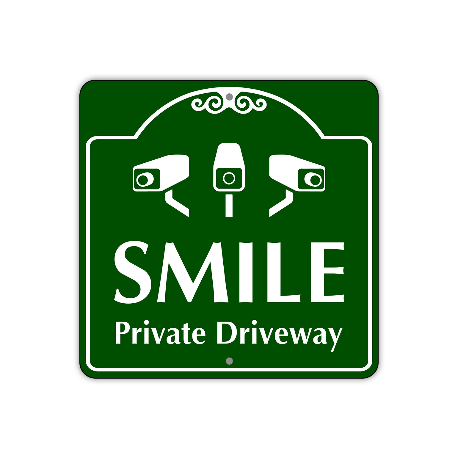 Smile Private Driveway Surveillance Cameras Outdoor Aluminum Metal Sign 12"x12"