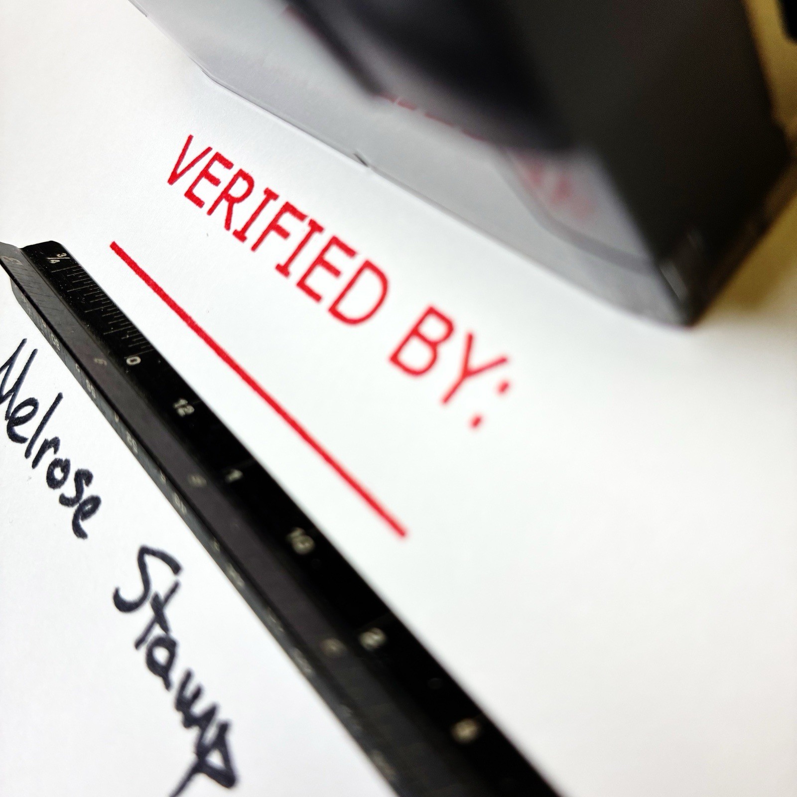 Verified By Rubber Stamp Red Ink Self Inking Ideal 4913