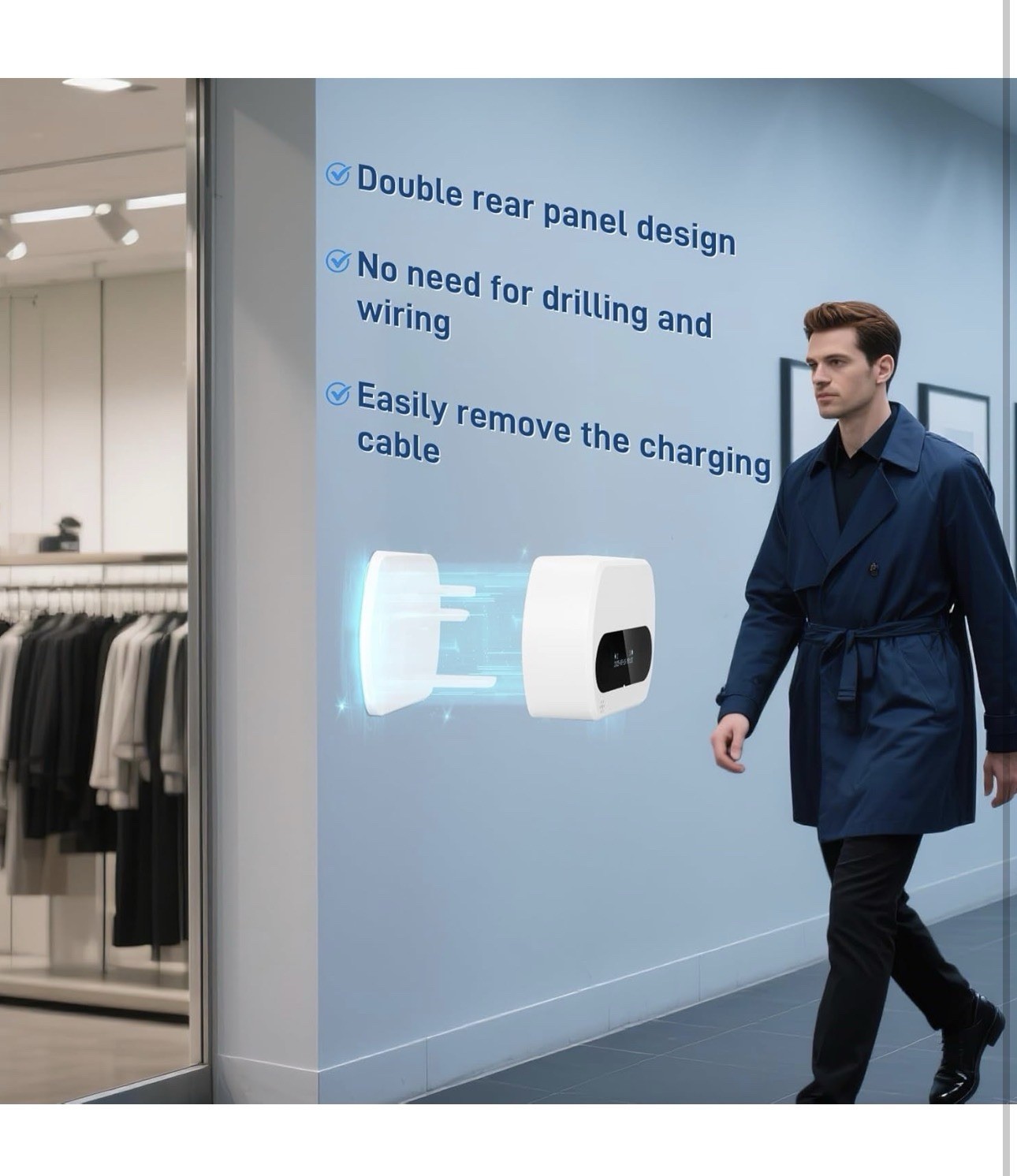 Smart Retail People Counter, Wireless Type-C Charging Door Counter
