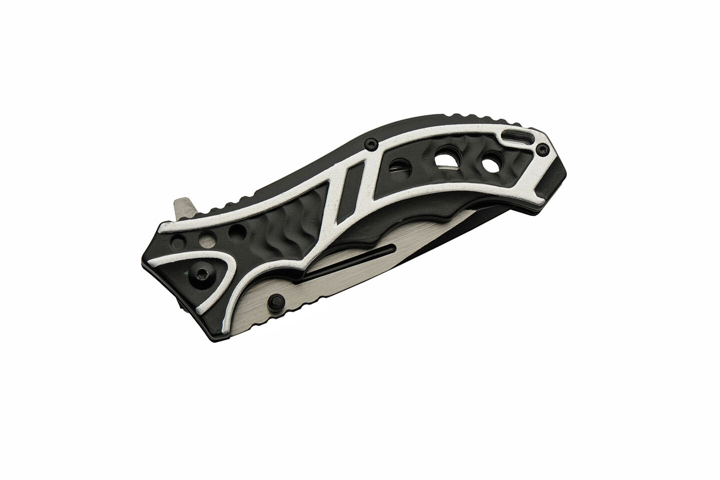 Spring-Assist Folding Knife | Rite Edge Black Silver Steel Blade Tactical EDC