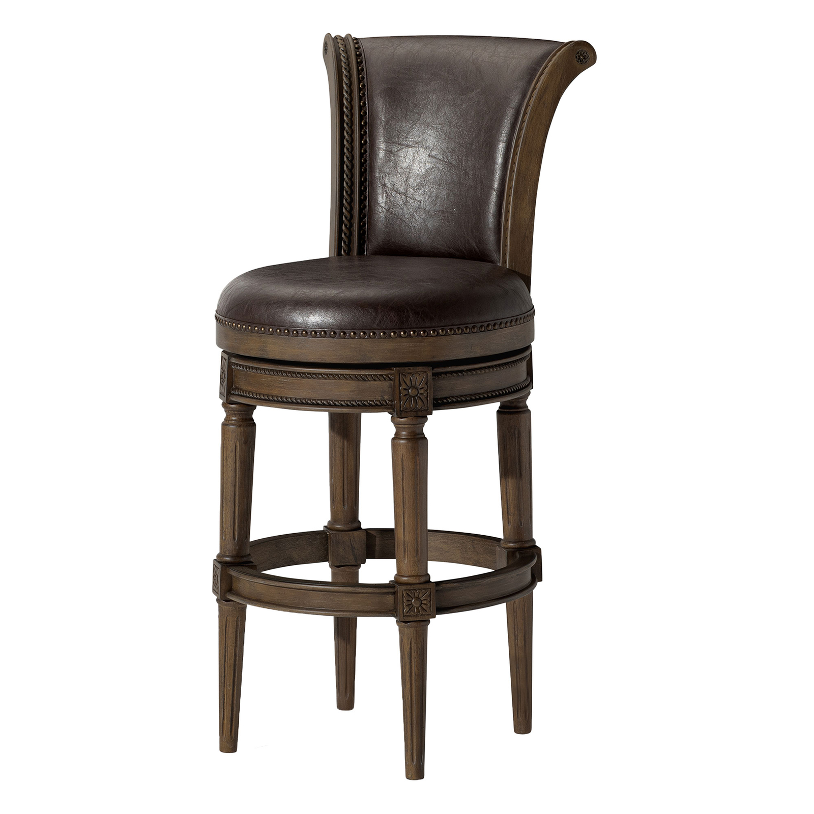 Maven Lane Pullman Bar Stool with Marksman Saddle Vegan Leather (For Parts)