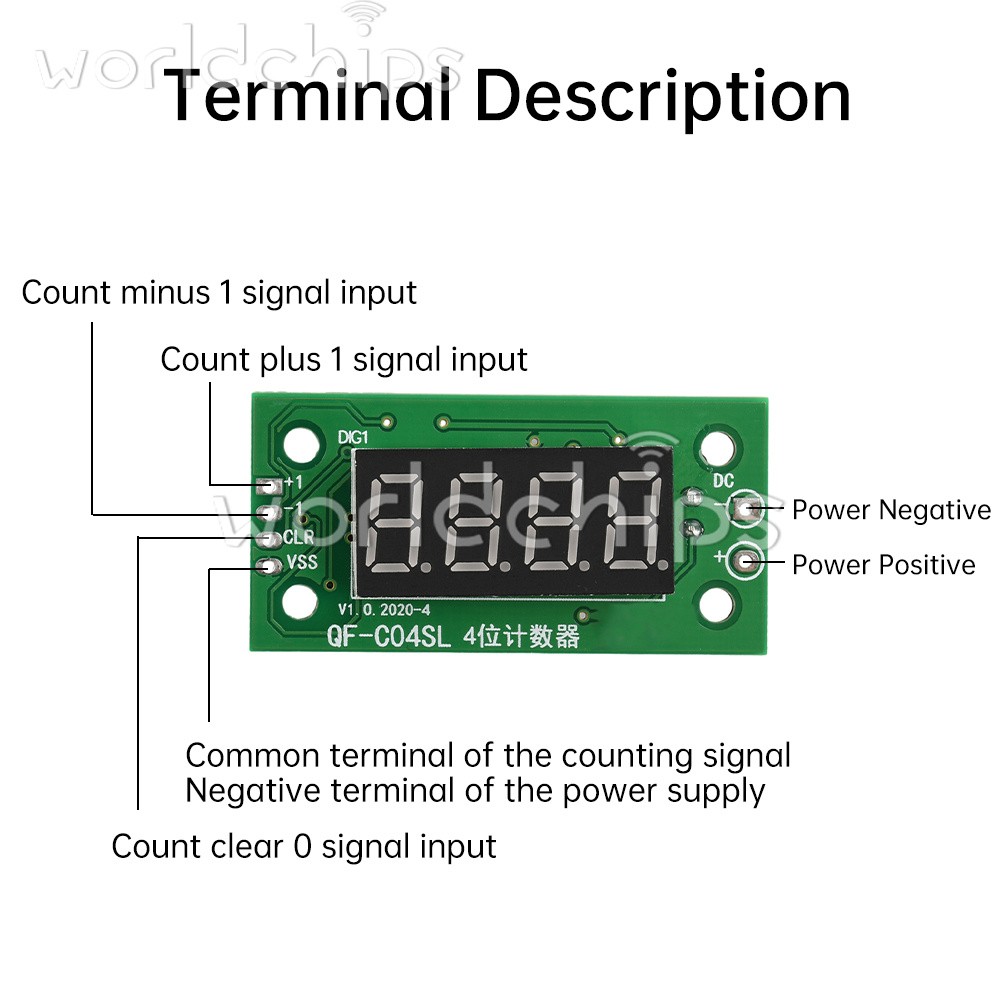1/5/10PCS DC4-40V 0-9999 Digital Counter Module With Power Cut Memory Function