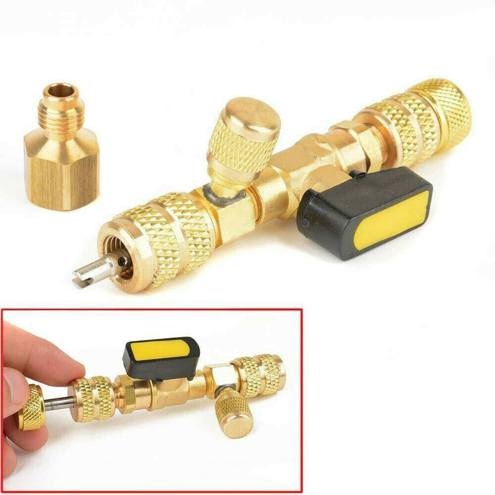 HVAC Tool AC Schrader Valve Core Remover Dual Size 5/16"&1/4" Port Installer