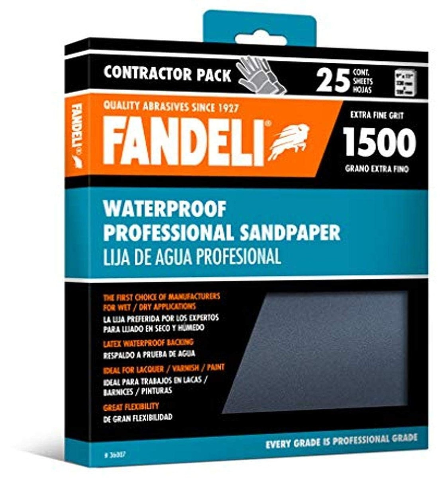 Fandeli | Waterproof Sandpaper | 1500 Grit | 25 Sheets 9'' x 11'' | For Car P...