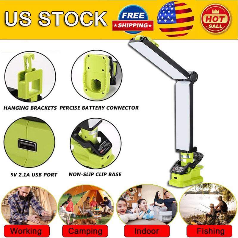 30W Cordless LED Work Light Handheld Jobsite Light for Ryobi 18V Li-Ion Battery