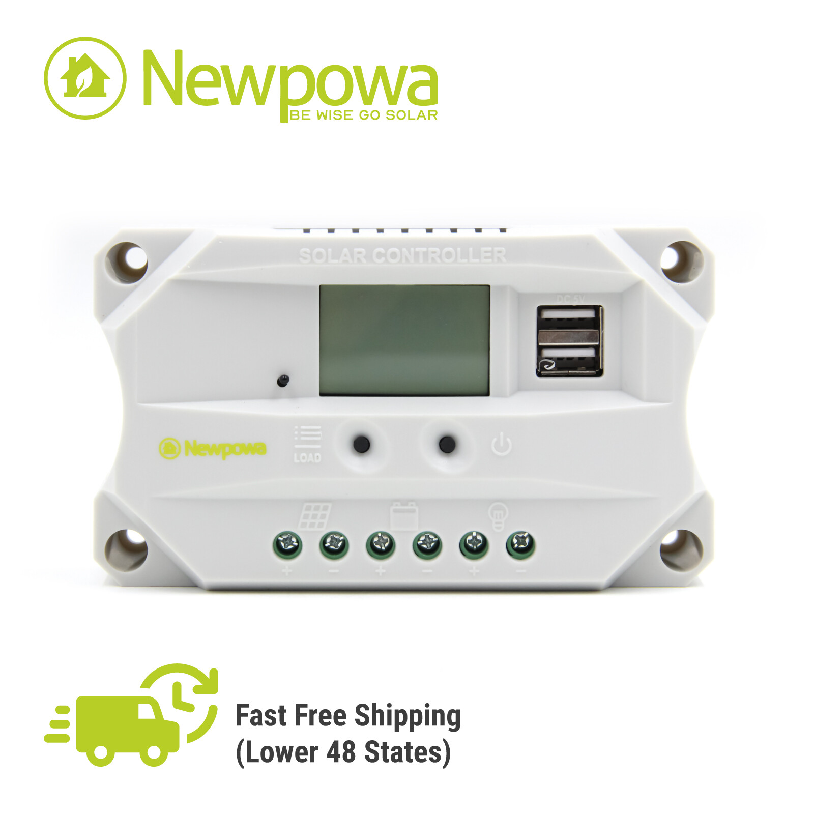 Newpowa Solar Charge Controller PWM 10A/20A 12/24V Auto LCD Regulator Dual USB