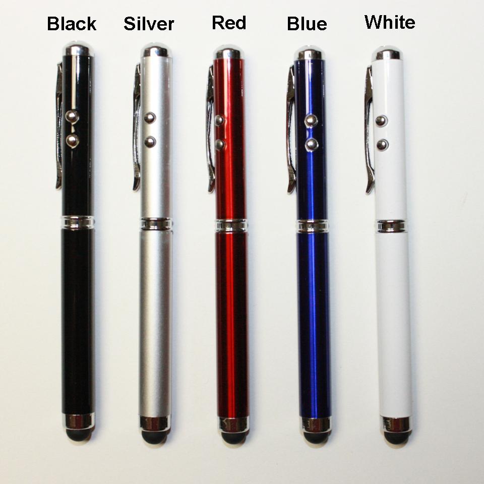 2X 4-in-1 Ballpoint Pen + Stylus + Pointer + LED For iPad iPhone iPod Tablet PC