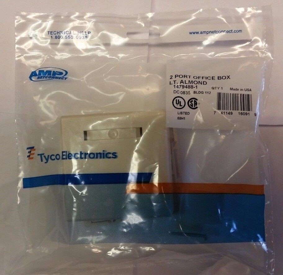 NEW Tyco Electronics 1479488-1 TWO PORT OFFICE BOX Lt Almond SURFACE OUTLET