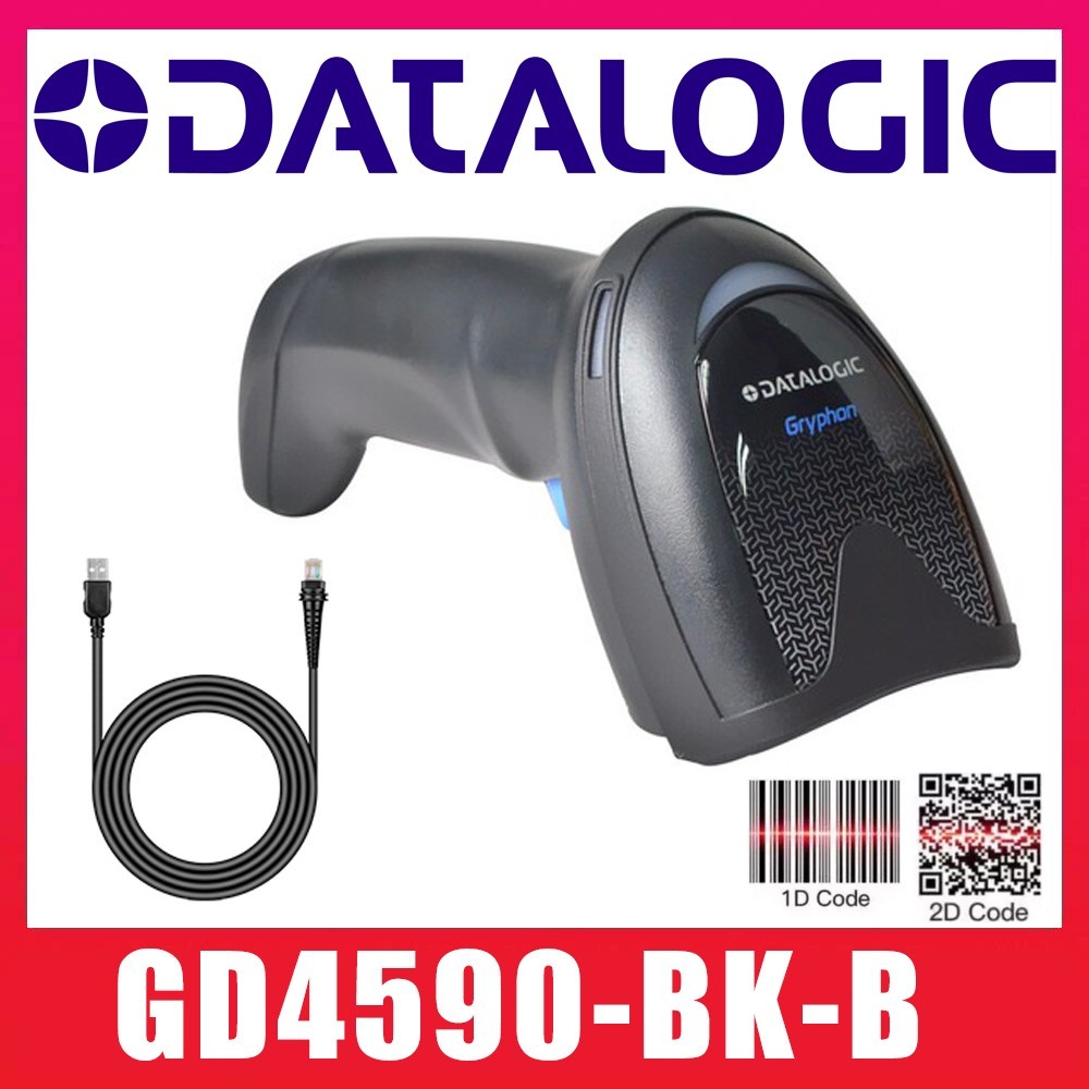 Datalogic Gryphon GD4590-BK-B All-in-One 2D Barcode Scanner W/ USB Cable & Base