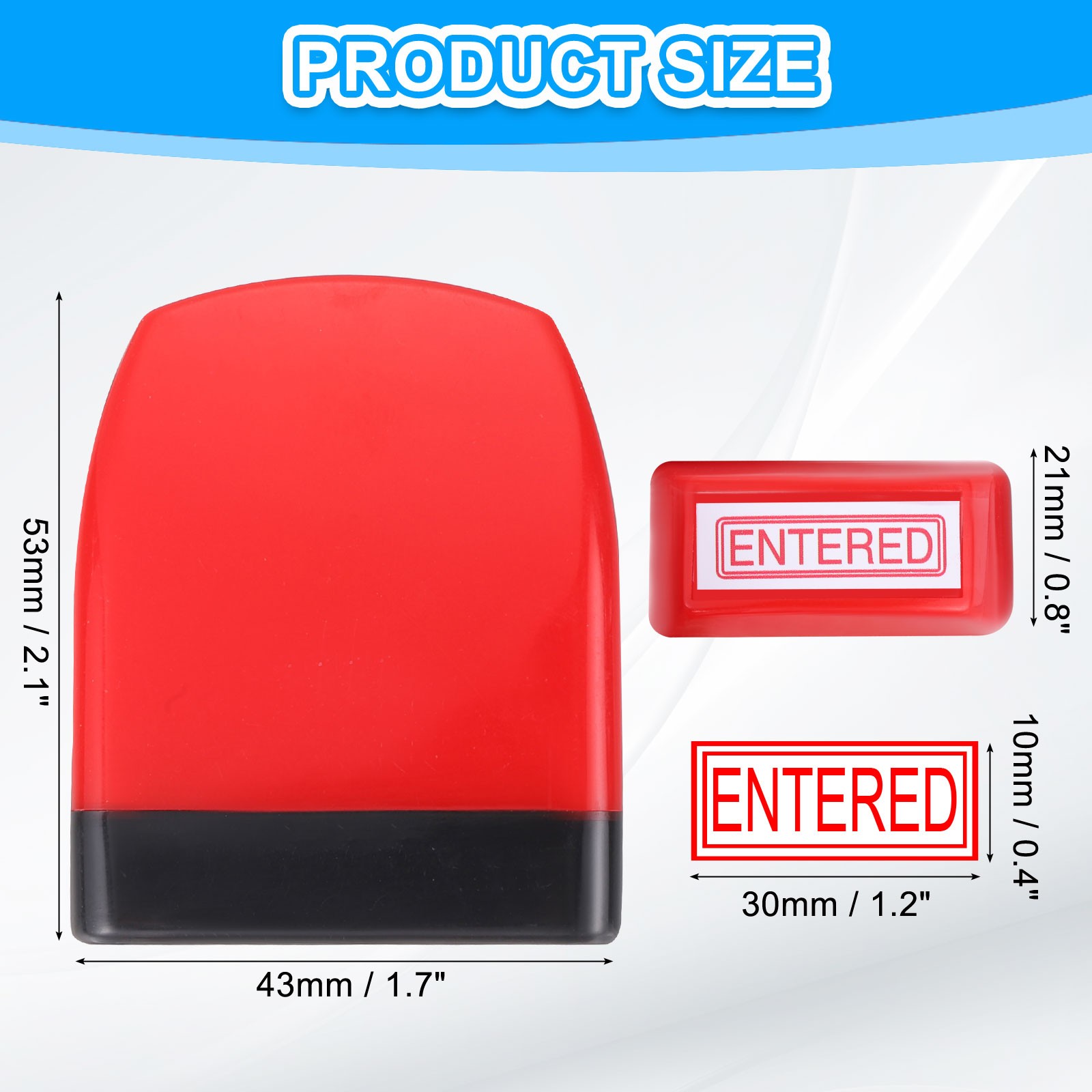 ENTERED Notice Stamp Self Inking, Red Black