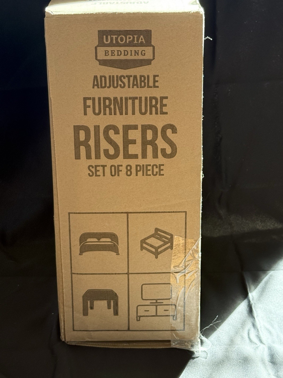 Adjustable Bed Risers Stackable Lift, 3, 5, 8 Inch Set Of 8