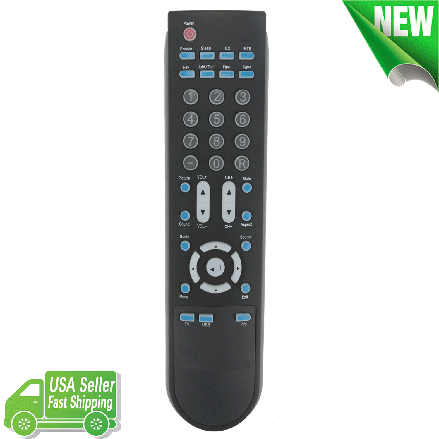 New Remote Control for Sceptre TV X402BV-FHD X405BV-FHD X405BV-FHD3 X409BV-FHD