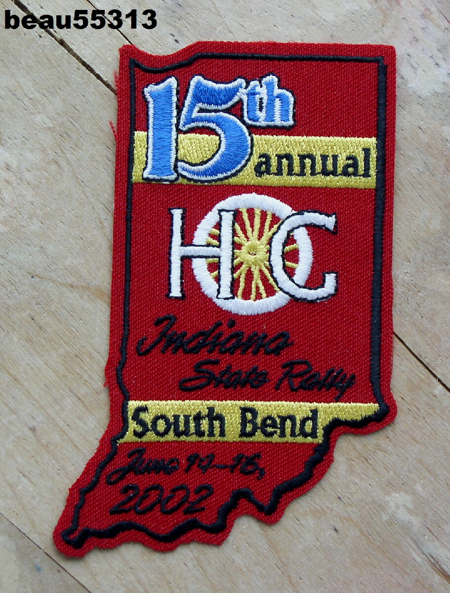 ⭐2002 SOUTH BEND INDIANA HARLEY OWNERS GROUP STATE HOG 15th ANNUAL RALLY PATCH