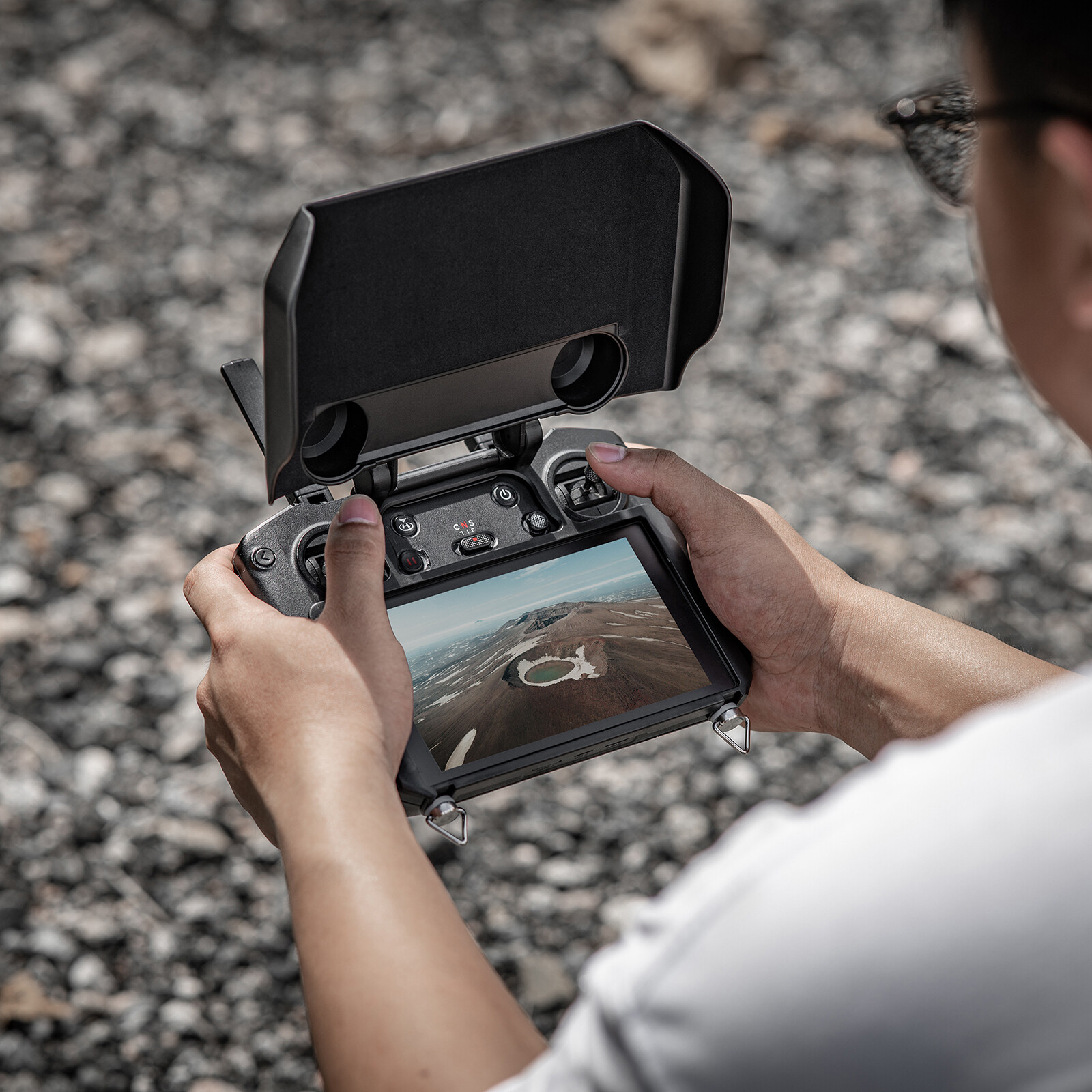 Protective Cover Screen Protector Case with Sun Hood for RC Pro Controller