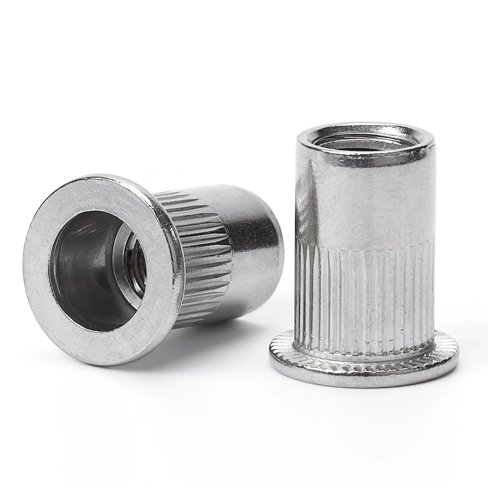 1/4"-20 Rivet Nut, 100Pcs 304 Stainless Steel Flat Head Rivnut Threaded Inser...